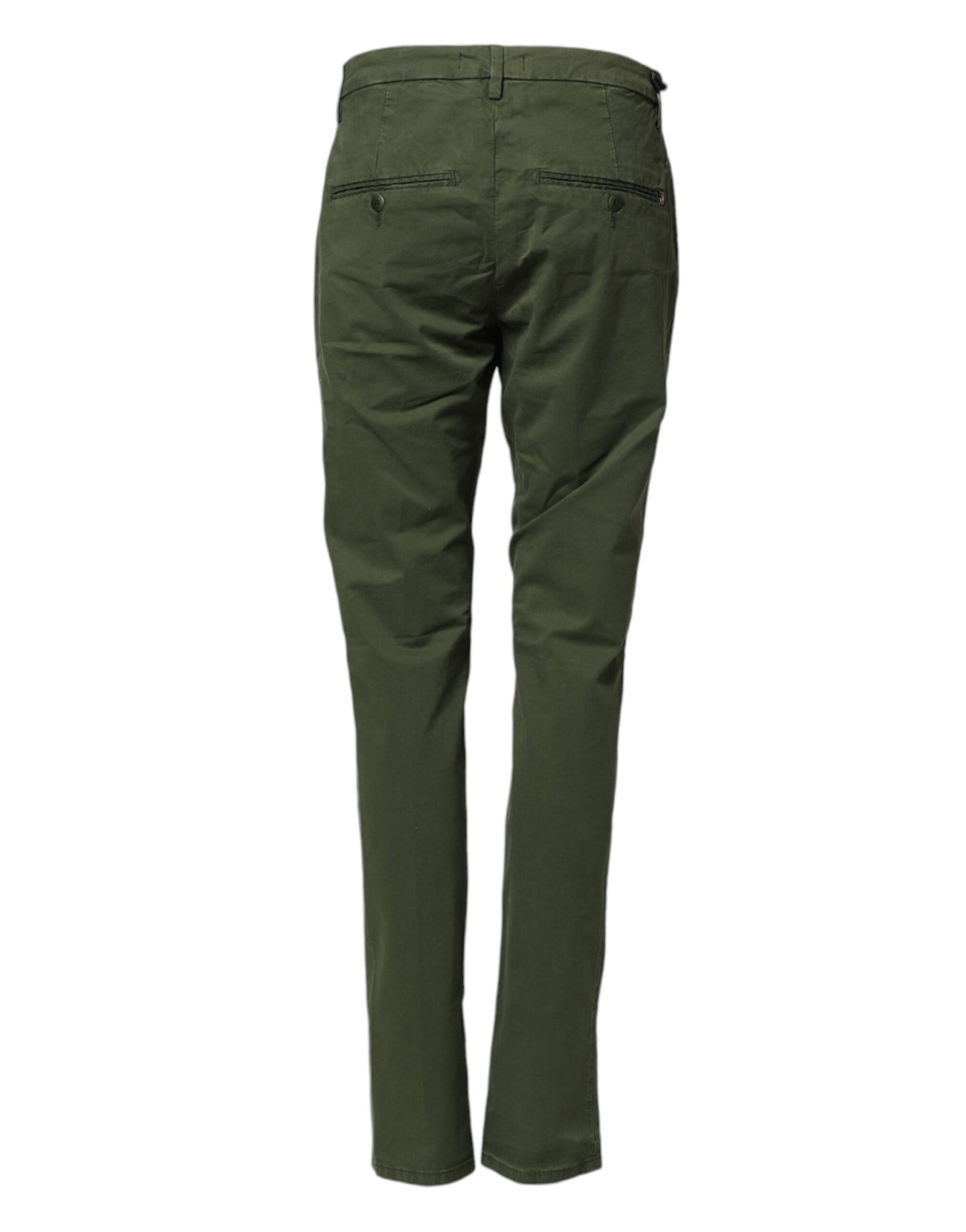 Dondup Dark Green Cotton Stretch Skinny Chino Trouser Pants