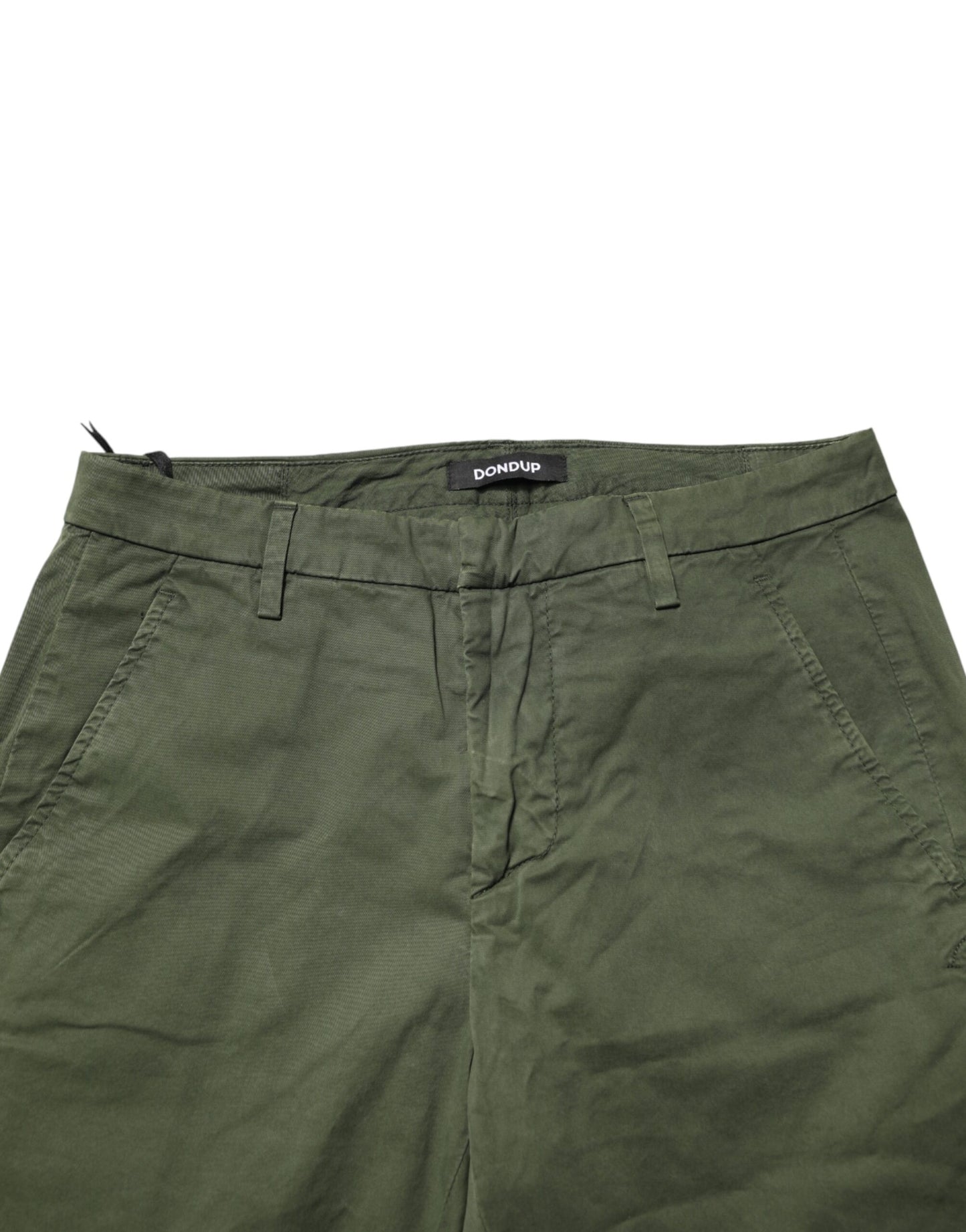 Dondup Dark Green Cotton Stretch Skinny Chino Trouser Pants