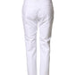Peserico White High Waist Tapered Fit Chino Trouser Pants