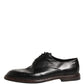 Dolce & Gabbana Black Calfskin Leather Oxford Dress Shoes