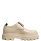 Dolce & Gabbana Beige Lace Up Trekking Derby Men Dress Shoes