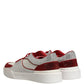 Dolce & Gabbana White Red Rhinestone Embellished Men Sneakers Shoes