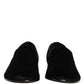 Dolce & Gabbana Black Velvet Slip On Loafers Formal Men Shoes