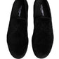 Dolce & Gabbana Black Velvet Slip On Loafers Formal Men Shoes