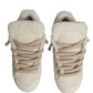 Dolce & Gabbana White Faux Shearling Low Top Sneakers  Shoes
