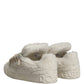 Dolce & Gabbana White Faux Shearling Low Top Sneakers  Shoes