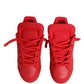 Dolce & Gabbana Red Leather Lace Up Low Top Sneakers Shoes
