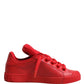 Dolce & Gabbana Red Leather Lace Up Low Top Sneakers Shoes