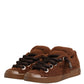 Dolce & Gabbana Brown Faux Shearling Low Top Sneakers Shoes