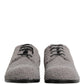 Dolce & Gabbana Gray Fleece Lace Up Men Derby Dress Shoes