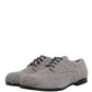 Dolce & Gabbana Gray Fleece Lace Up Men Derby Dress Shoes
