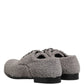 Dolce & Gabbana Gray Fleece Lace Up Men Derby Dress Shoes