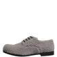 Dolce & Gabbana Gray Fleece Lace Up Men Derby Dress Shoes