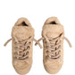 Dolce & Gabbana Shoes Beige Faux Shearling Low Top Sneakers