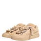 Dolce & Gabbana Shoes Beige Faux Shearling Low Top Sneakers