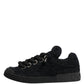 Dolce & Gabbana Black Faux Shearling Low Top Sneakers Shoes