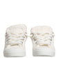 Dolce & Gabbana White Faux Shearling Low Top Sneakers  Shoes