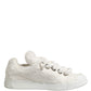 Dolce & Gabbana White Faux Shearling Low Top Sneakers  Shoes