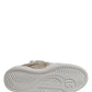 Dolce & Gabbana White Beige Faux Shearling Low Top Sneakers Shoes