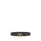 Balenciaga Black Calf Leather Bos Taurus Regular Belt