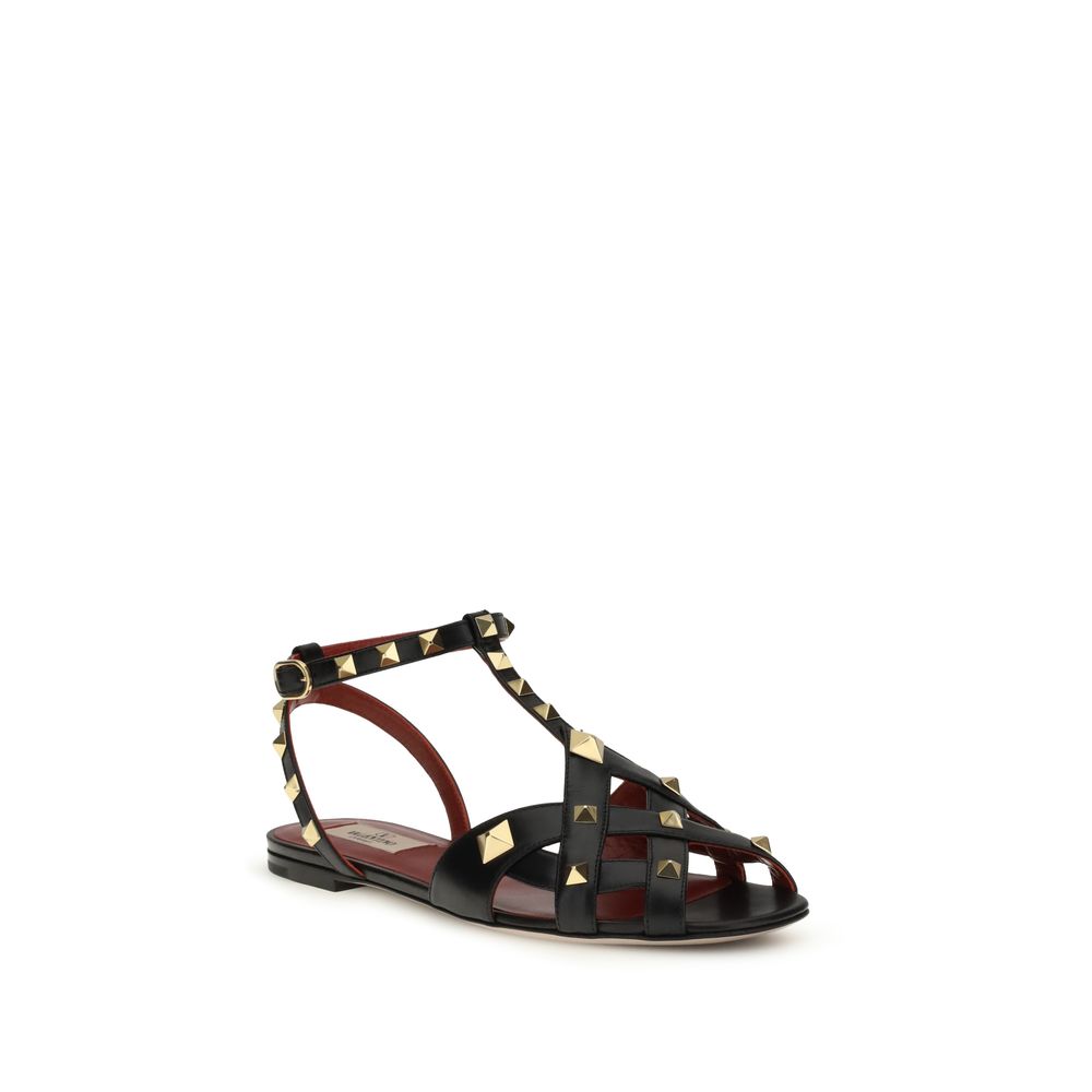 Valentino Garavani Black Goatskin Sandals