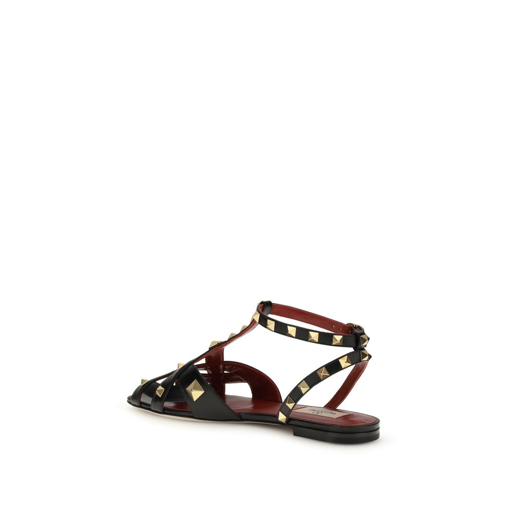 Valentino Garavani Black Goatskin Sandals