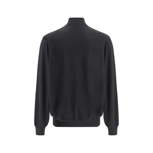 Brunello Cucinelli Black Fleece Wool Cardigan