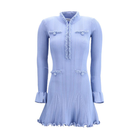 Self-Portrait Blue Viscose Casual Dress