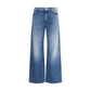 Mother Denim Blue Cotton Flared Jeans