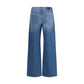 Mother Denim Blue Cotton Flared Jeans
