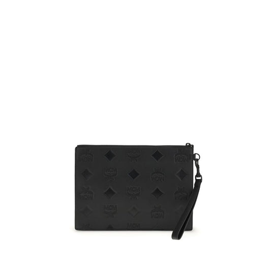 MCM Black Calf Leather Bos Taurus Clutch Bag