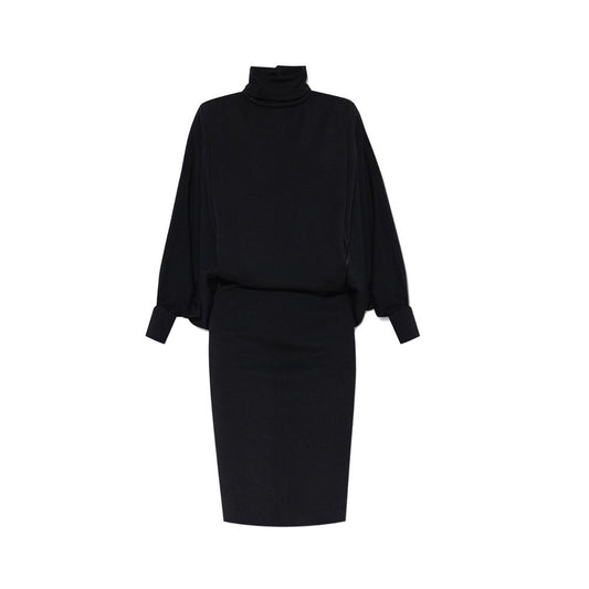 Saint Laurent Black Wool Casual Dress
