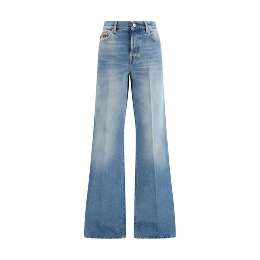 Gucci Blue Cotton Flared Jeans