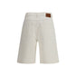 P.A.R.O.S.H. White Cotton Bermuda Shorts