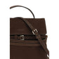 Moschino Brown Calf Leather Bos Taurus Handbag