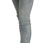 PLEIN SUD Light Blue Washed Mid Waist Skinny Denim Jeans