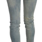 PLEIN SUD Light Blue Washed Mid Waist Skinny Denim Jeans