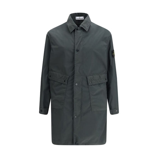 Stone Island Gray Polyester Coat