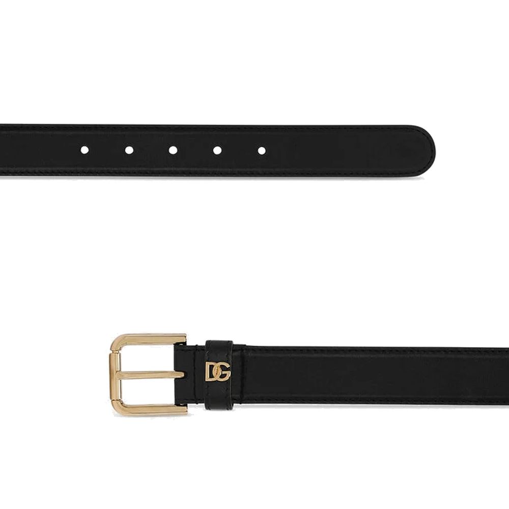 Dolce & Gabbana Black Calfskin Regular Belt