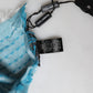 Dolce & Gabbana Light Blue Silk Blend Fringed Logo 185cm x 73.5cm Scarf