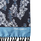 Dolce & Gabbana Black Blue Silk Floral Pattern Fringe 140cm x 16cm  Scarf