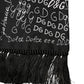 Dolce & Gabbana Black Logo Script Print Sik Foulard 137.5cm X 15cm Scarf