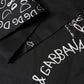 Dolce & Gabbana Black Logo Script Print Sik Foulard 137.5cm X 15cm Scarf