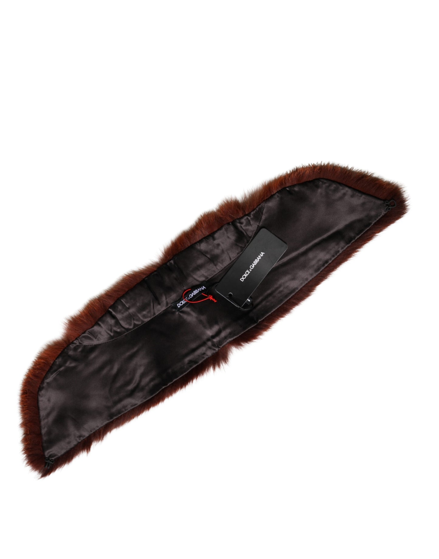 Dolce & Gabbana Brown Mink Fur Collar Women Neck Wrap 60cm x 14cm  Scarf