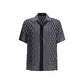 Versace Gray Silk Pattern Shirt