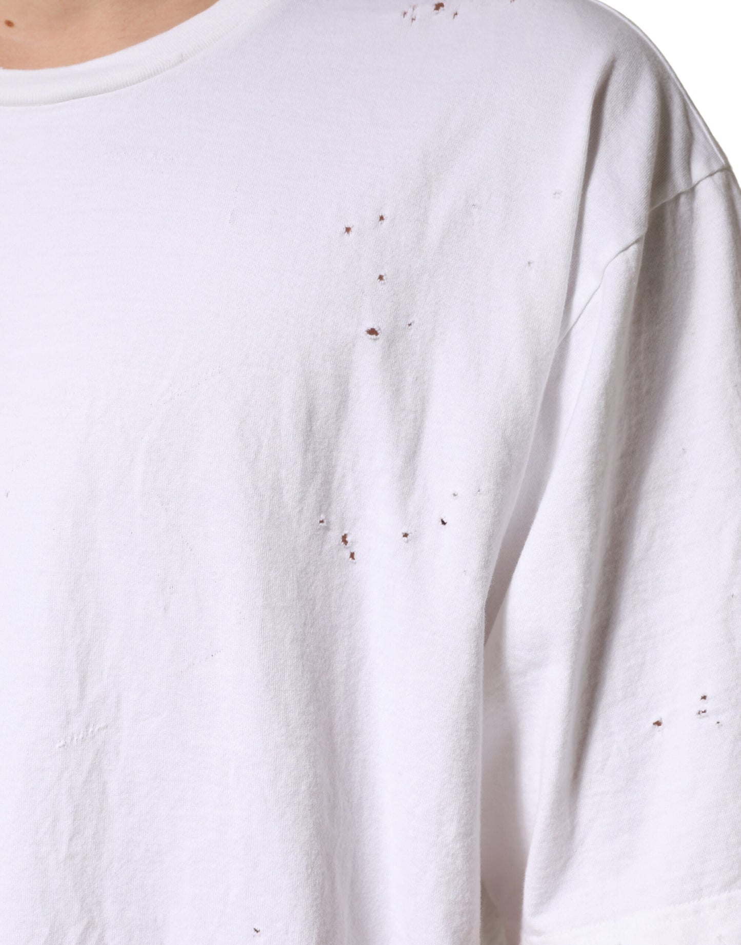 Dolce & Gabbana White Cotton Crewneck Short Sleeve T-Shirt