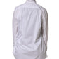Dolce & Gabbana White Cotton Bow Tie Long Sleeves Blouse Top
