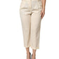 Dolce & Gabbana Ivory Wool Mid Waist Cropped Trouser Pants