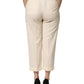 Dolce & Gabbana Ivory Wool Mid Waist Cropped Trouser Pants