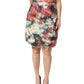 Dolce & Gabbana Multicolor Floral Textured Faux Fur Pencil Skirt